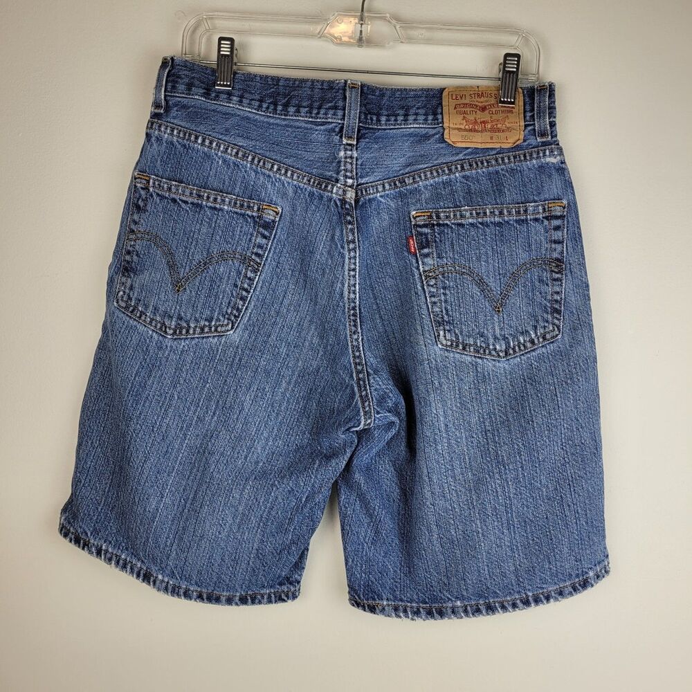 Levi's 550 Relaxed Long Shorts Women's 10 Denim Classic Mom High Waisted Vintage - Picture 2 of 13